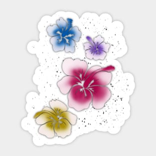 Hibiscus with dark shade Sticker